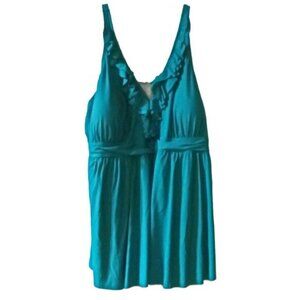 NWT Plus Size 28 Green Ruffled Swim Dress
